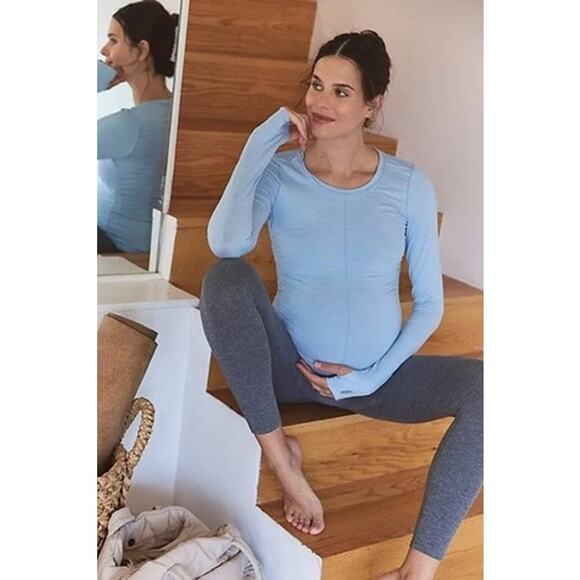 FP Movement x Hatch NWT Blue Bell Right On Run Layer Maternity Long Sleeve Top - Picture 1 of 9